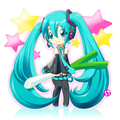 Miku with Leek